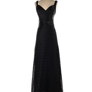 Chic Black Textured High Low Dress